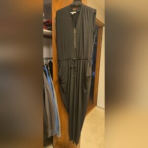 Black MK Sleeveless Jumpsuit with Zipper